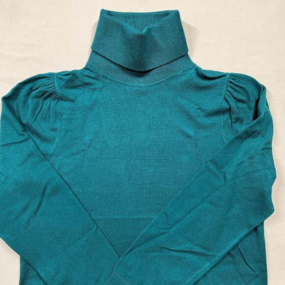 Tommy Hilfiger Pullover Womens Small Green Turtle Neck Knitwear Preppy Logo - Picture 1 of 9